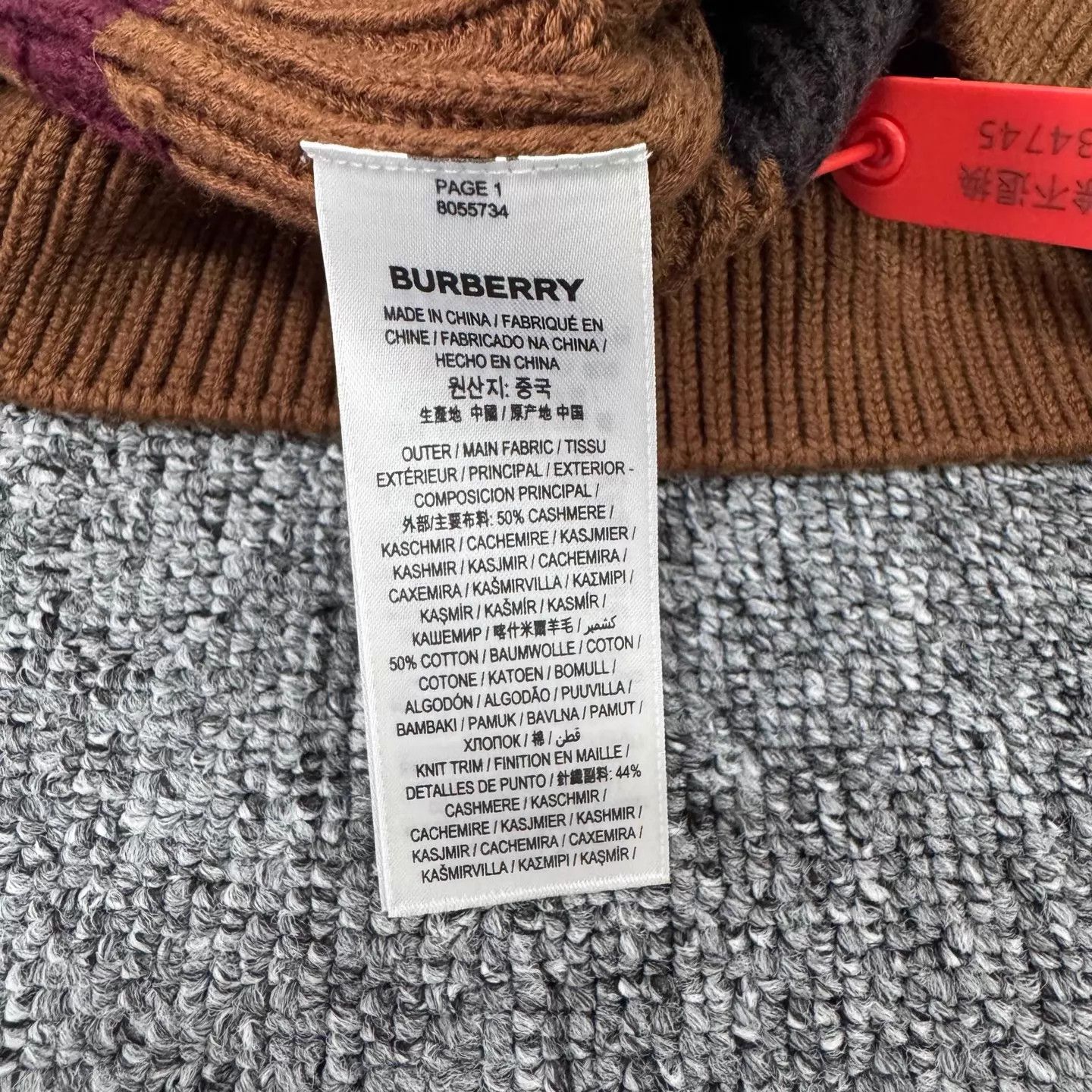Burberry Burberry Brn Color-Blocked Cashmere-Cotton Knit Skirt S Size 26" / US 2 / IT 38 - 5 Thumbnail