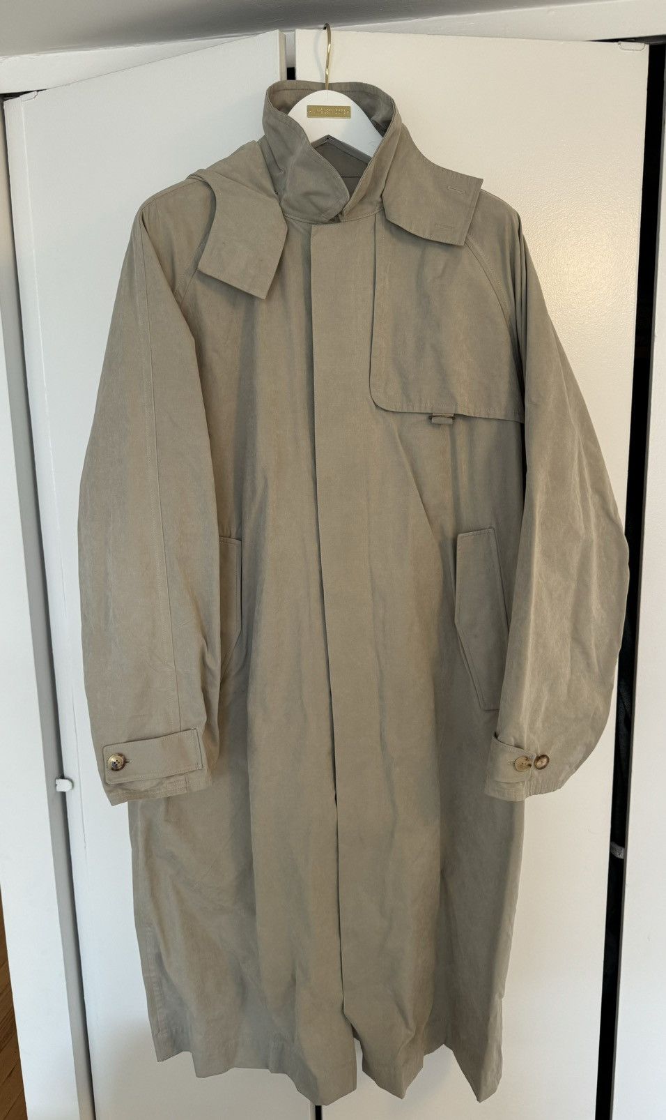 Aime Leon Dore Hooded Top Coat - Large / Silver Birch