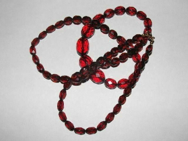 Designer Victorian Cherry Amber Faceted Bead Necklace Size ONE SIZE - 3 Thumbnail