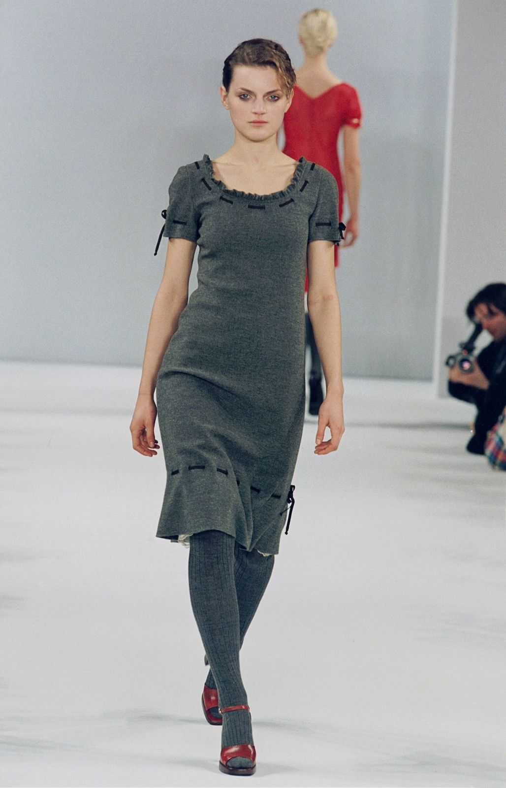 Miu Miu Miu Miu F/W1996 Grey Wool Doll Dress Size S / US 4 / IT 40 - 2 Thumbnail