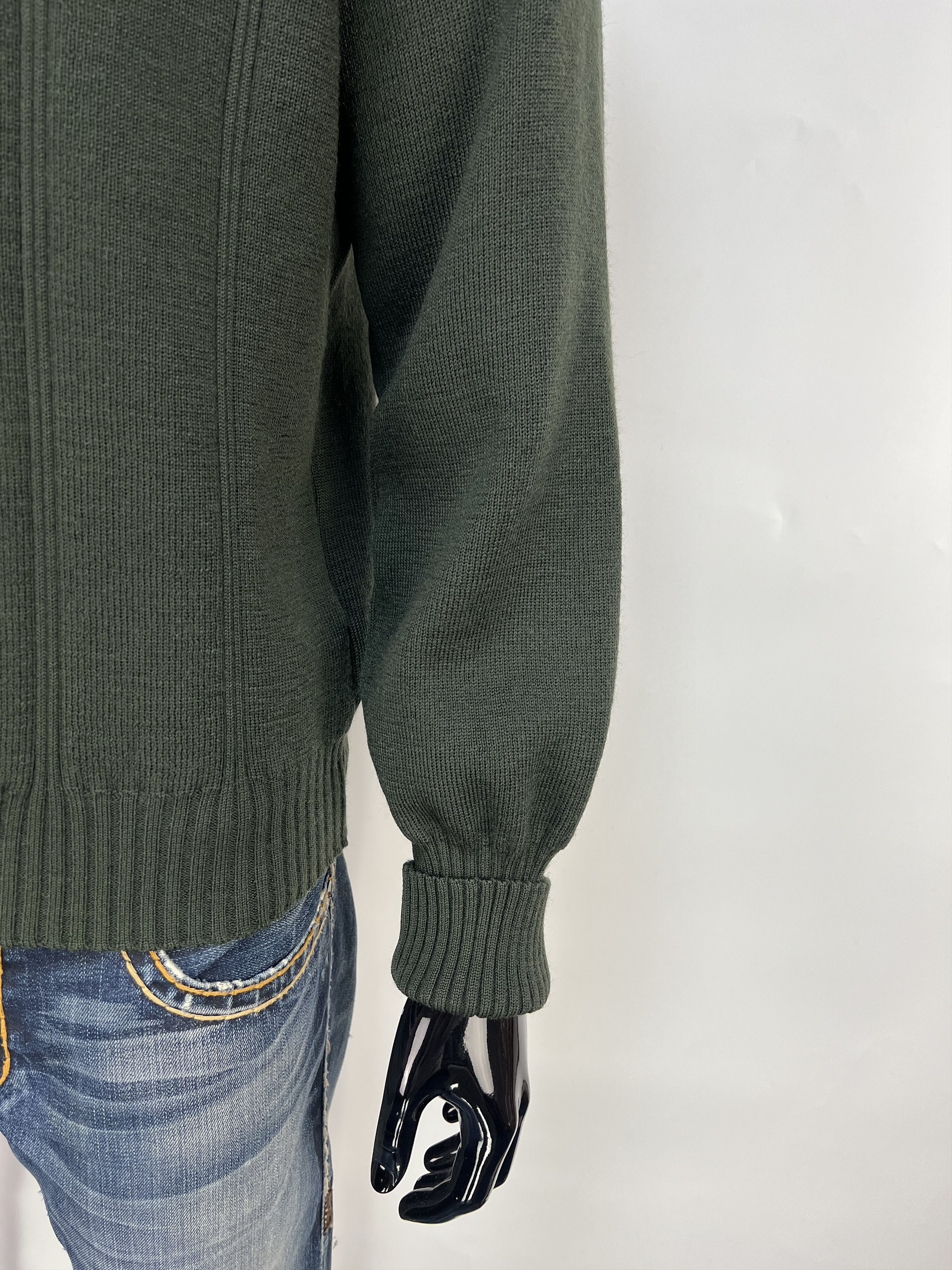 Burberry 90s Burberrys Vintage Wool Knit Sweater Shoulder Elbow Patch Size US L / EU 52-54 / 3 - 6 Thumbnail