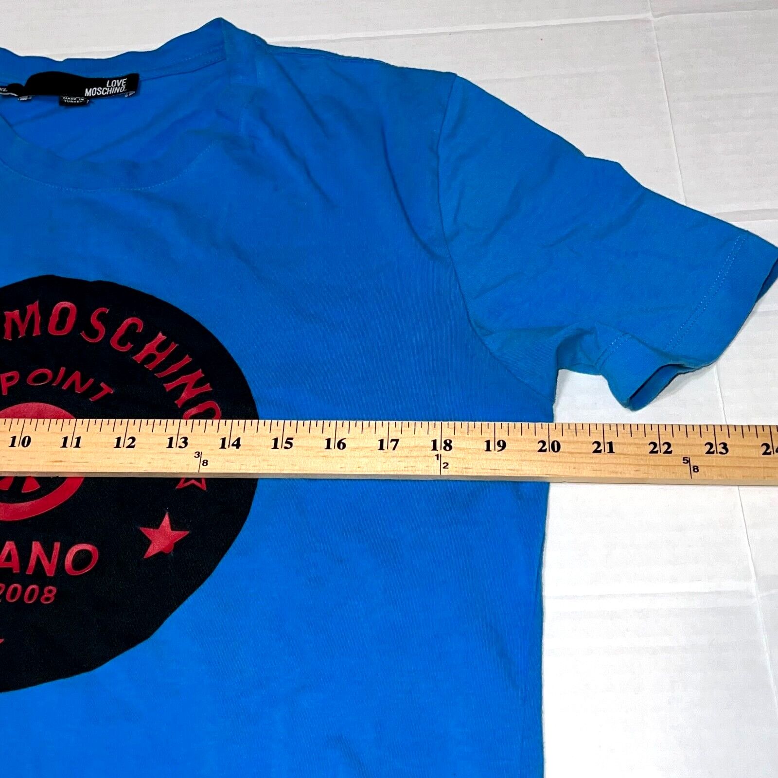 Moschino Love Moschino Blue Graphic Shirt Peace 1 Point Milano XL Size US XL / EU 56 / 4 - 9 Thumbnail