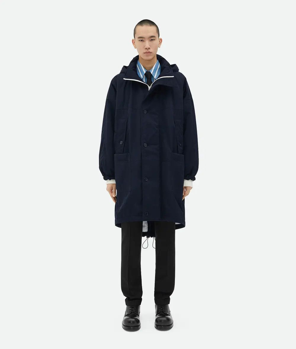 Bottega Veneta o1n1vont1225 Tech Nylon Padded Parka In Blue Size US XL / EU 56 / 4 - 1 Thumbnail