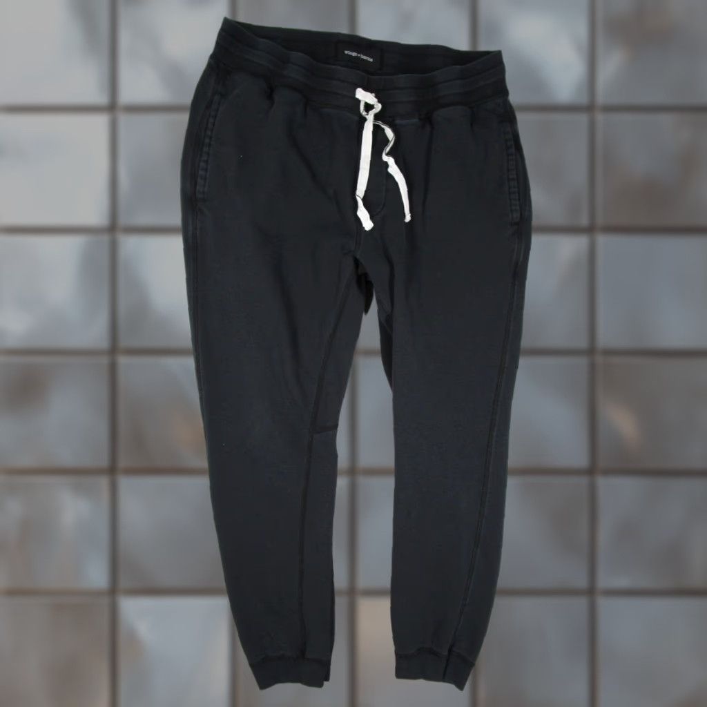 Vintage WINGS+HORNS Black Pima Cotton Jogger Sweatpants Mens Large Drawstring Activewear Size US 33 - 1 Thumbnail