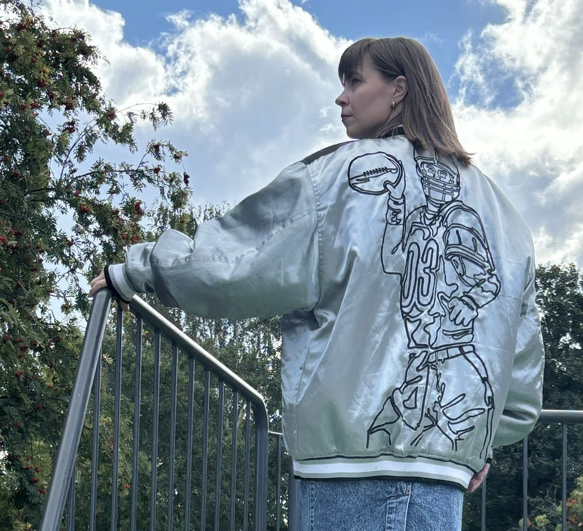 Vintage 90s Vintage Bomber Puffer Silver Satin in size XL Size US XL / EU 56 / 4 - 8 Thumbnail