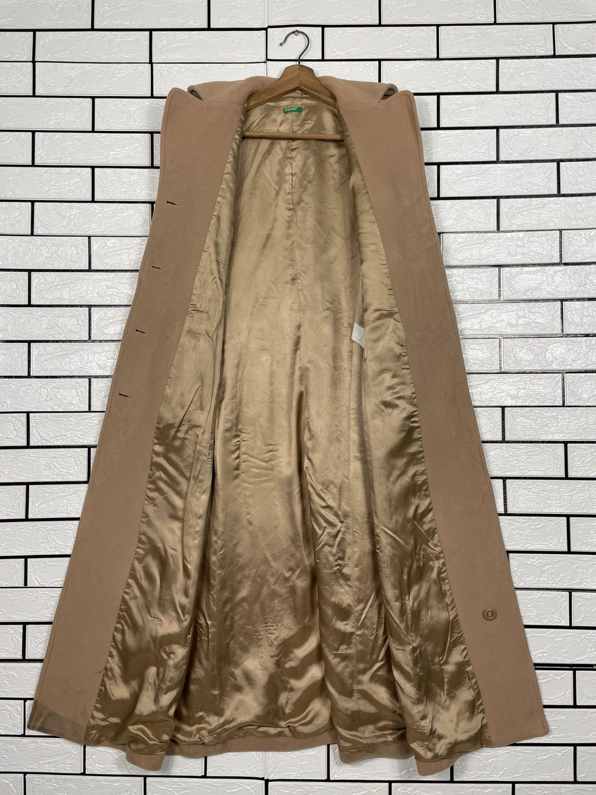 United Colors Of Benetton United Colors Of Benetton Brown Wool Long Coat Size S / US 4 / IT 40 - 12 Thumbnail