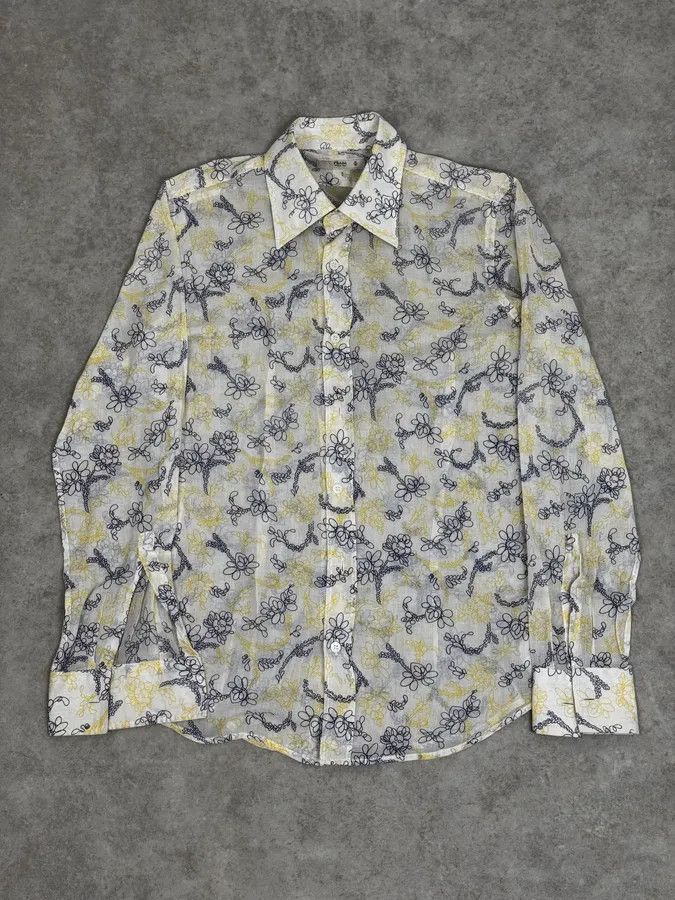 Prada Prada White Clear Sweet Flowers Shirt Size US S / EU 44-46 / 1 - 1 Thumbnail