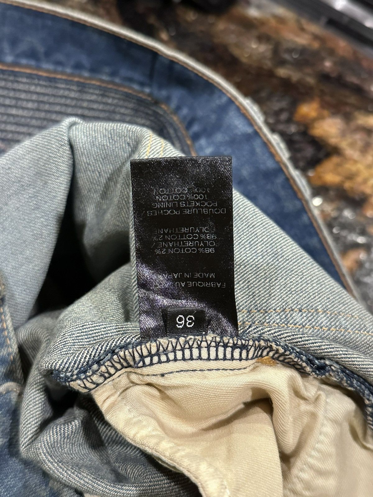 Balmain Balmain Biker Distressed Stone Wash Blue Denim Jeans Size US 36 / EU 52 - 10 Thumbnail