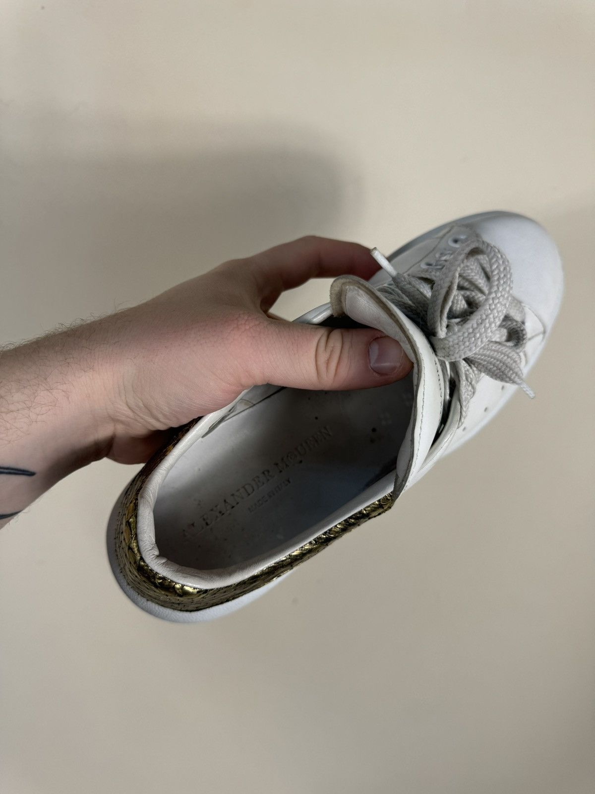 Alexander McQueen Alexander McQueen Oversized Gold Python Print Sneakers Size US 11 / IT 41 - 15 Thumbnail