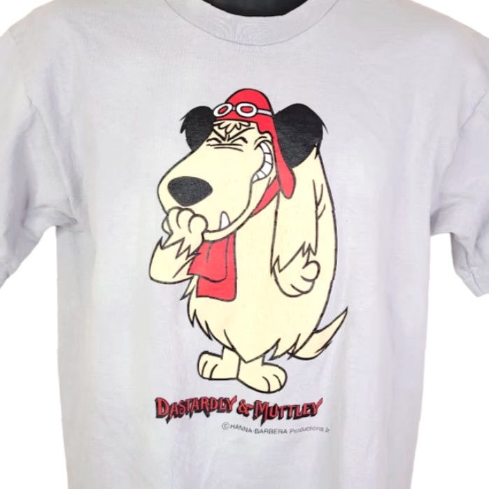 Fruit Of The Loom VINTAGE Dastardly & Muttley T Shirt Mens Size Medium Gray 90s Hanna Barbera USA Size US M / EU 48-50 / 2 - 2 Thumbnail
