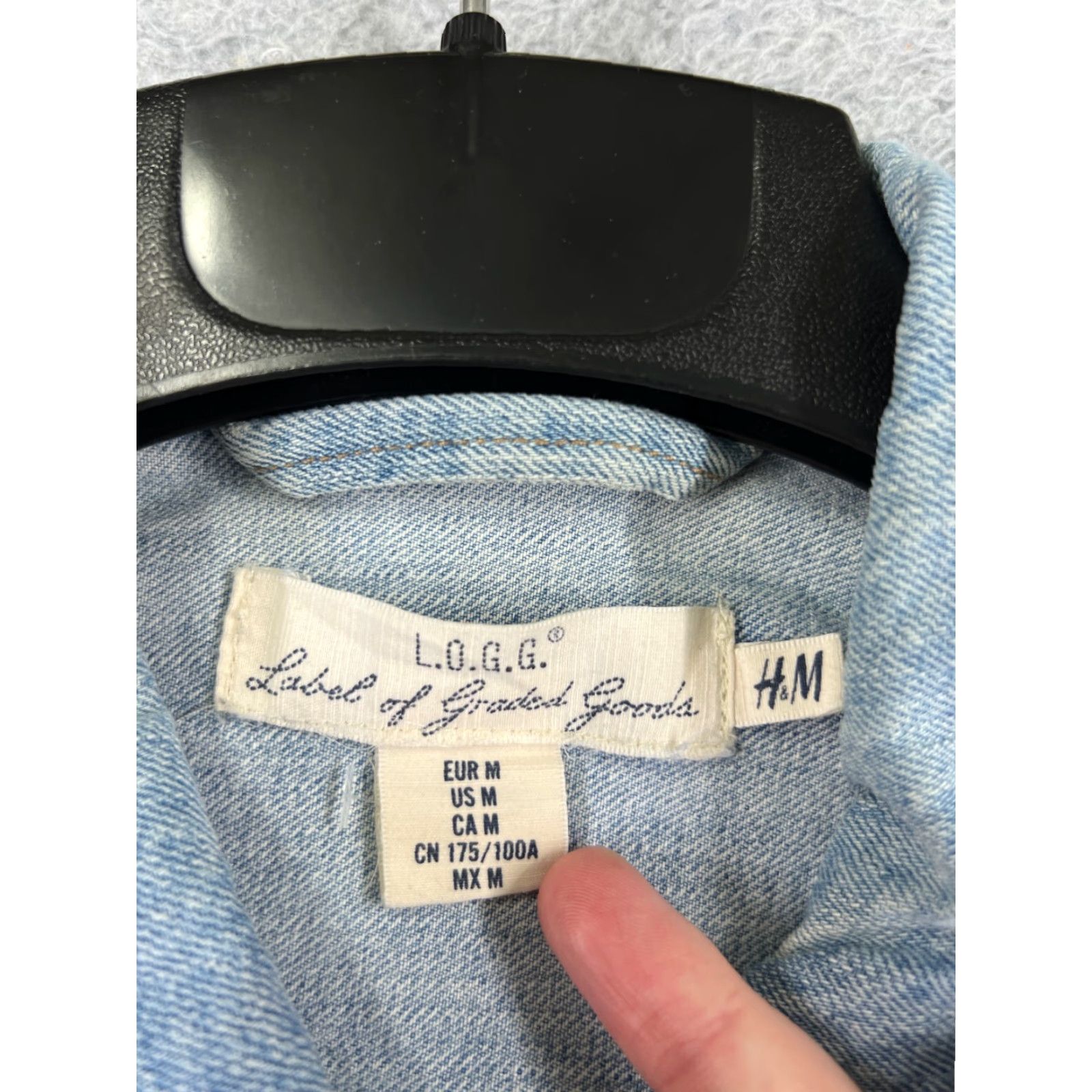 H&M VINTAGE H&M LOGG Jacket Womens M Denim Blue Button Up Cotton Casual 80s 90s Size M / US 6-8 / IT 42-44 - 7 Thumbnail