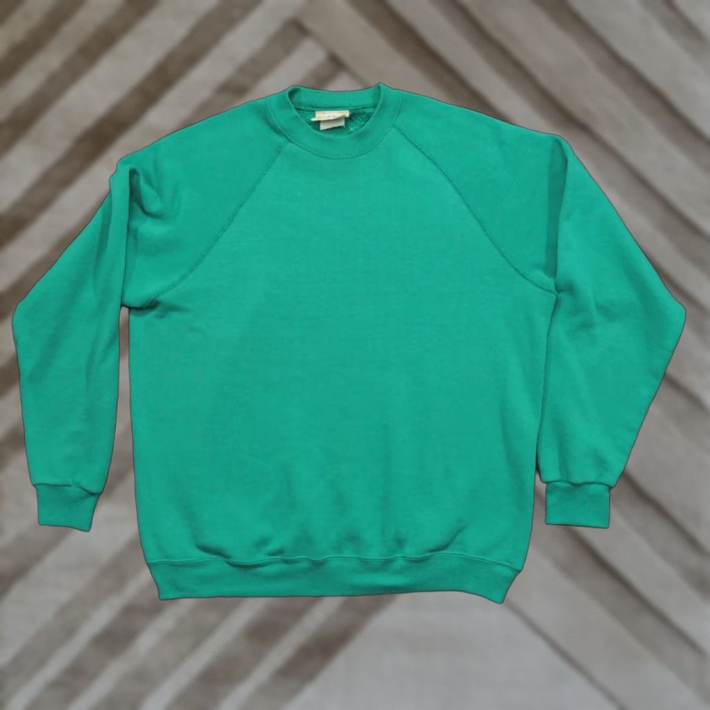Lee VINTAGE Lee Riders Sweatshirt Womens XL Green Pullover Raglan 90s Crew Neck Cotton Blend Fleece Pullover Casual 90s Womens XL Green Lee Size XL / US 12-14 / IT 48-50 - 1 Thumbnail