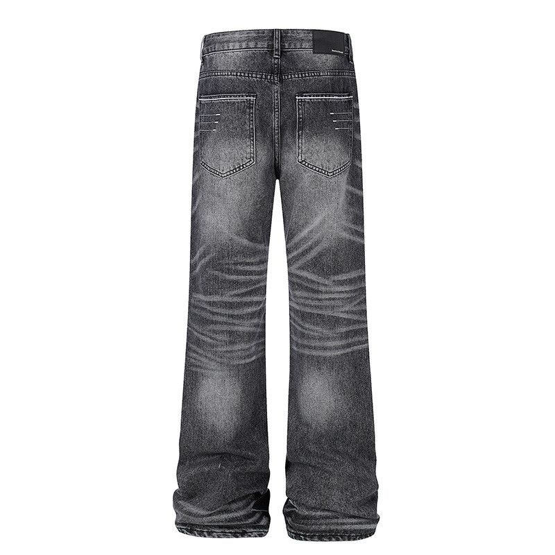 Vintage American Retro Washed Distressed Flared Jeans with Whisker Size US 32 / EU 48 - 2 Thumbnail