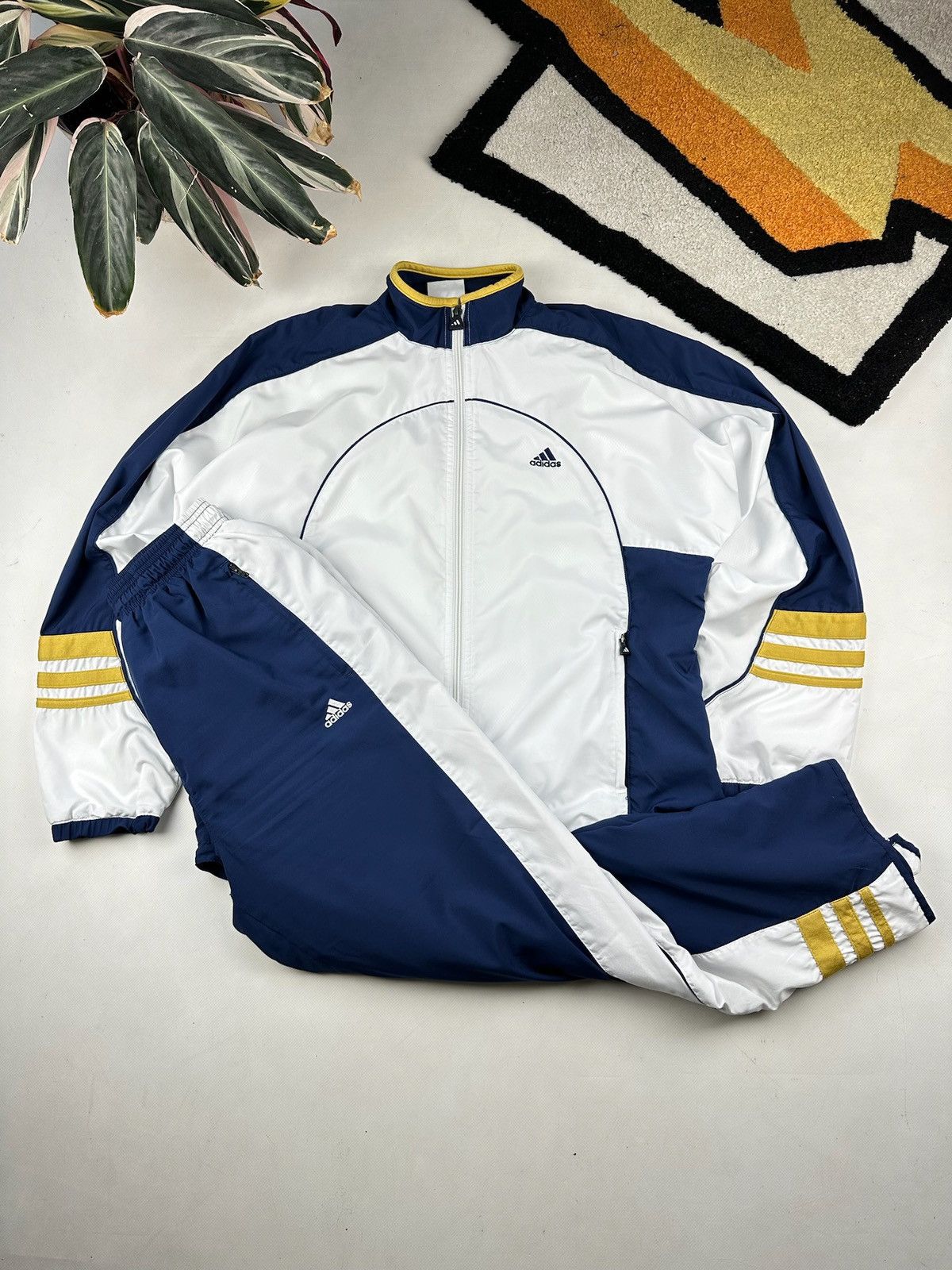 Vintage 90’s Adidas Track Suit Set Nylon techno Retro gabber