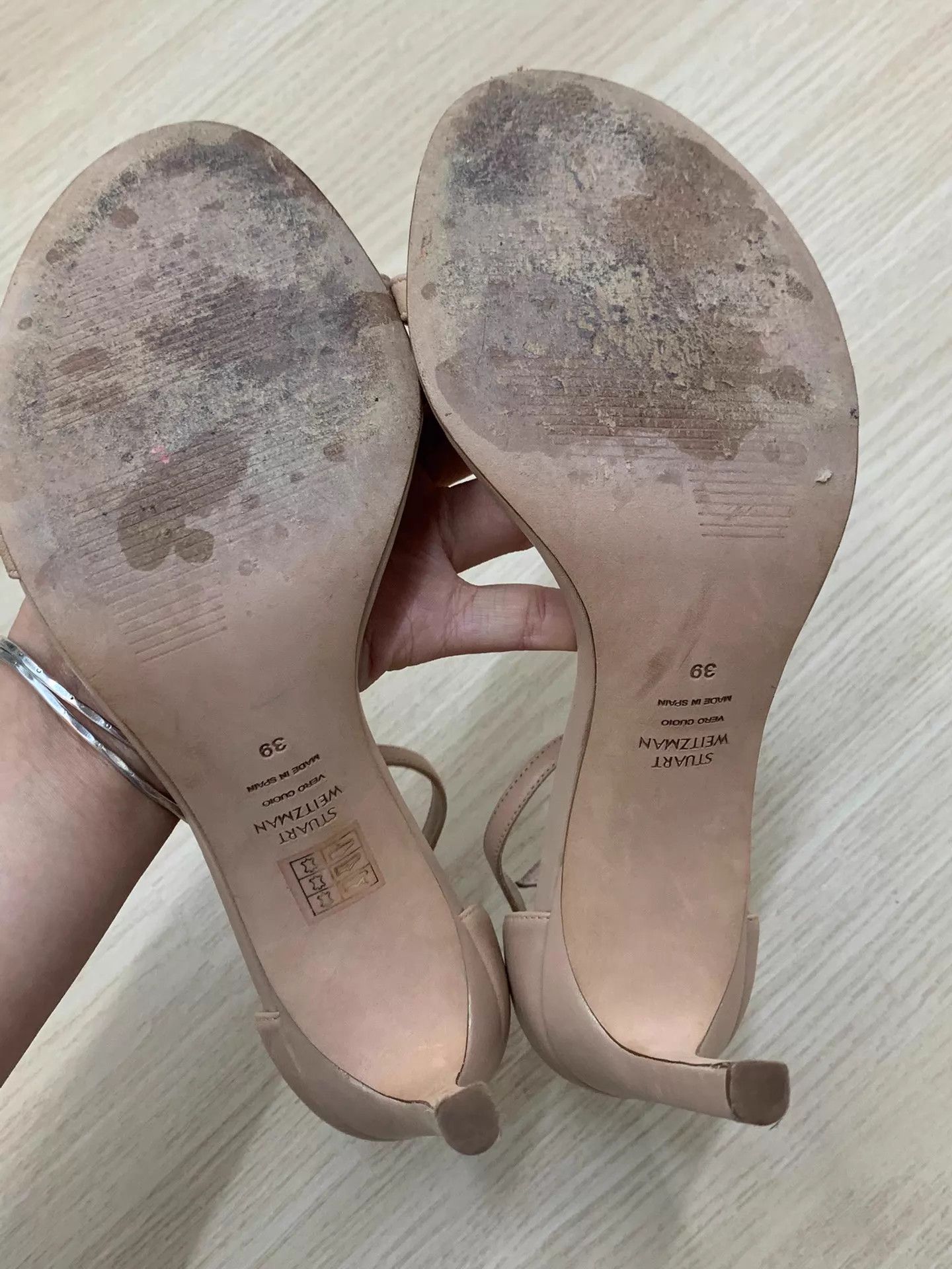 Stuart Weitzman Stuart Weitzman Women's Milk Tea One-Strap Heels 39 New Size US 8.5 / IT 38.5 - 4 Thumbnail