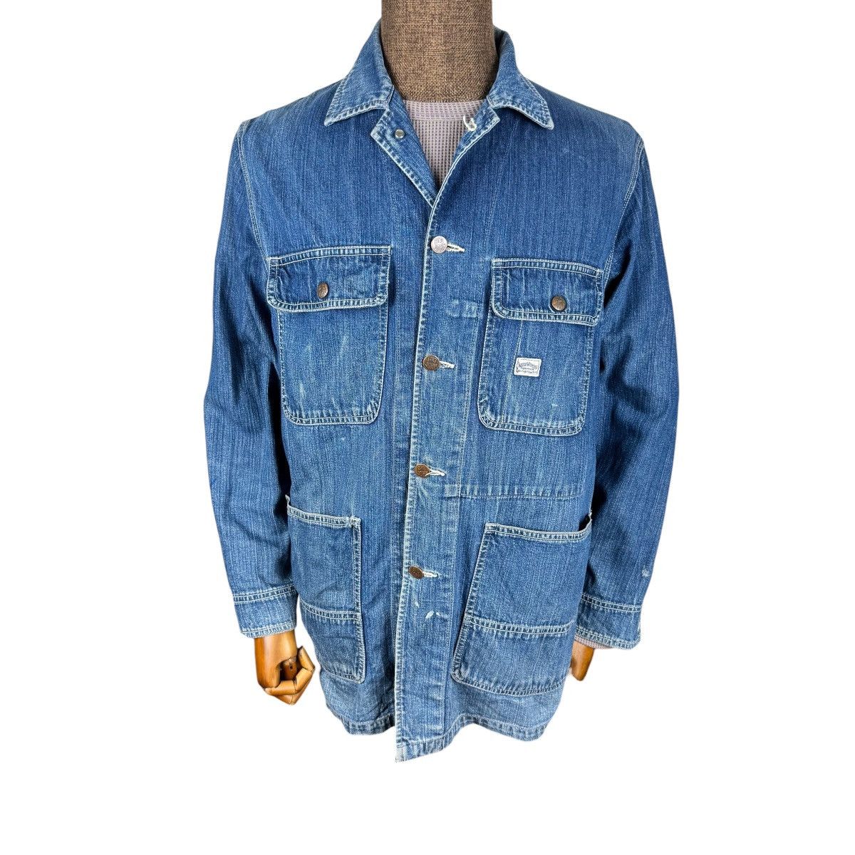 Big John ☀️BIG JOHN WORLD WORKERS INDIGO DENIM COVERALL JACKET Size US M / EU 48-50 / 2 - 3 Thumbnail