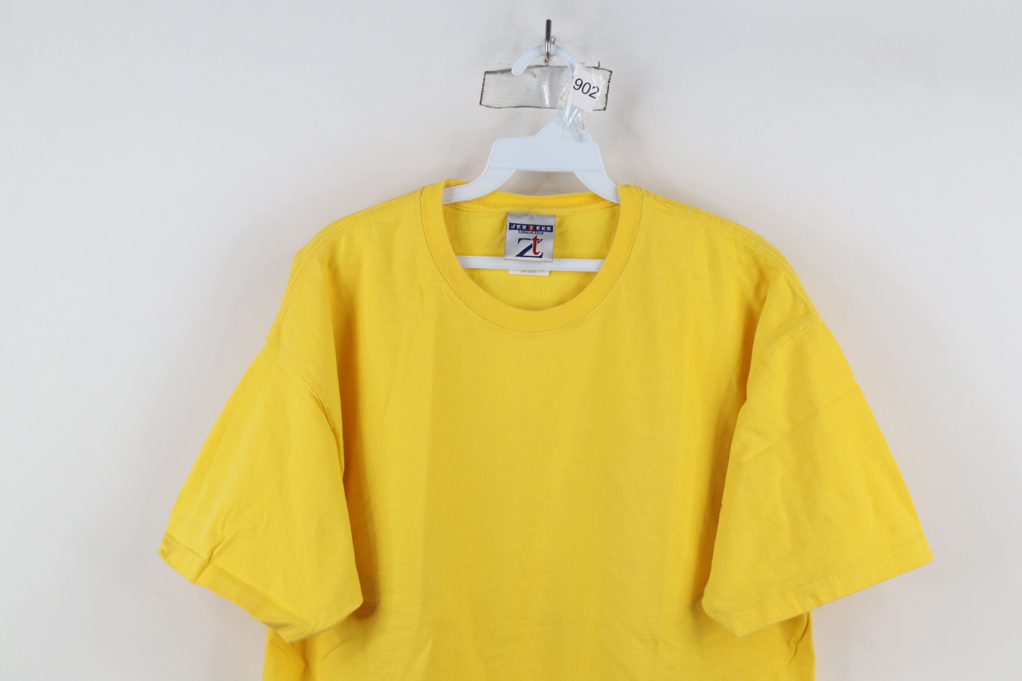 Vintage Vintage 90s Streetwear Blank Heavy Cotton T-Shirt Yellow Size US L / EU 52-54 / 3 - 2 Thumbnail