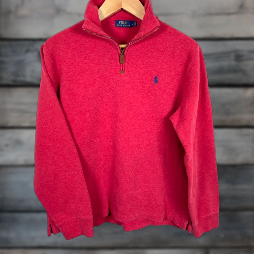Polo Ralph Lauren Polo Ralph Lauren Sweater Men Large Red 1/4 Zip Cotton Pullover Knit Preppy Size US L / EU 52-54 / 3 - 1 Thumbnail