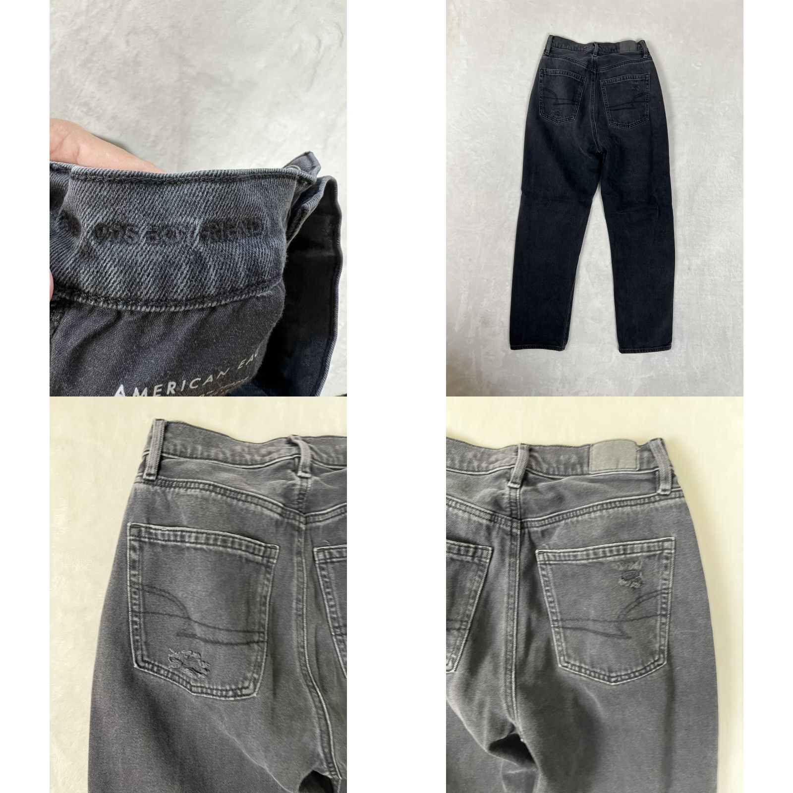 American Eagle Outfitters American Eagle Highest Rise 90s Boyfriend Jeans Womens 2 Charcoal Denim Jeans Size 26" / US 2 / IT 38 - 8 Thumbnail