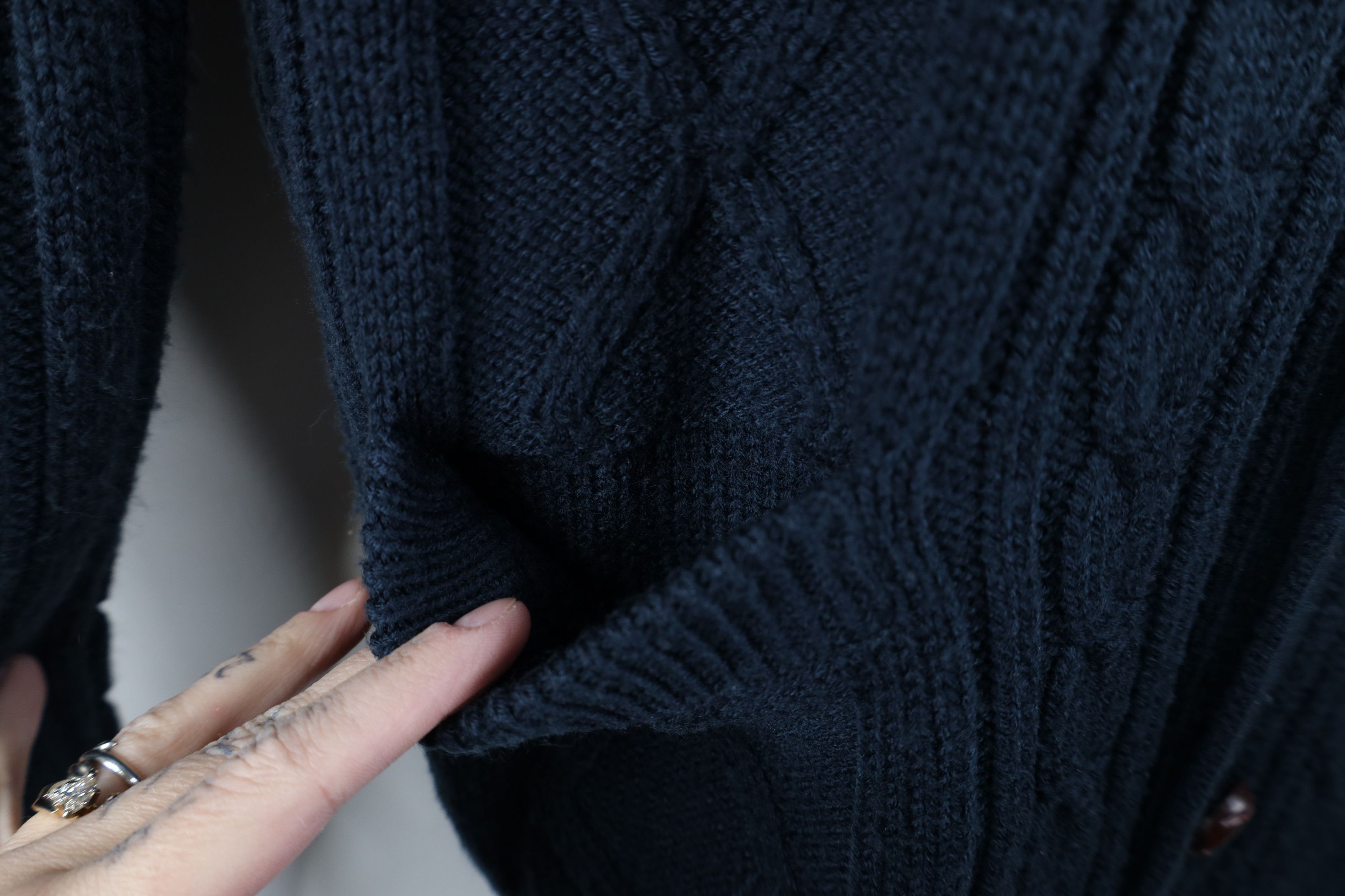 Vintage Vintage 90s Streetwear Cable Knit Fisherman Cardigan Sweater Size US L / EU 52-54 / 3 - 6 Thumbnail