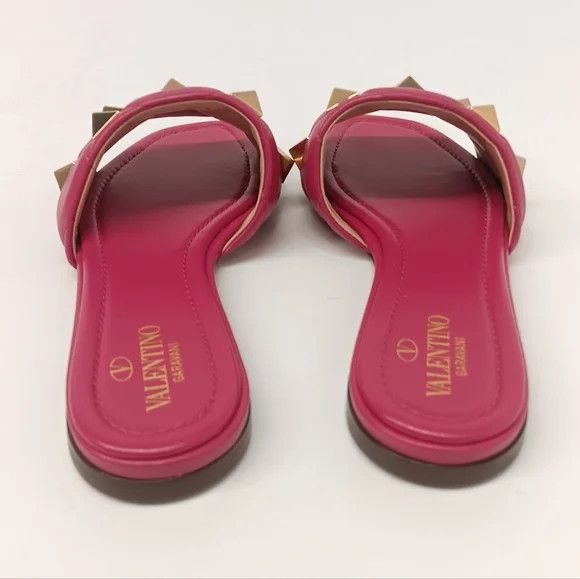 Valentino Valentino Roman Stud Quilted Leather Slides - EU37.5/US7.5 Size US 7.5 / IT 37.5 - 6 Thumbnail