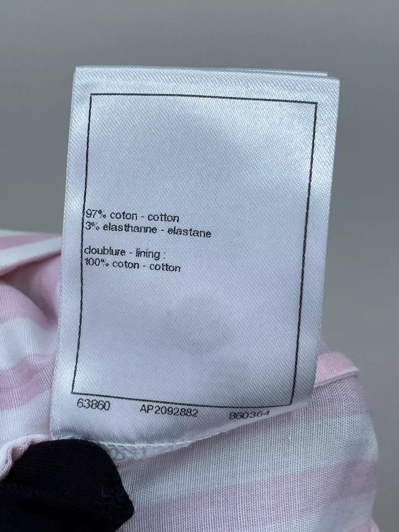Chanel Chanel 24 pink and white striped hot diamond logo trousers Size 24" / US 00 / IT 34 - 8 Thumbnail