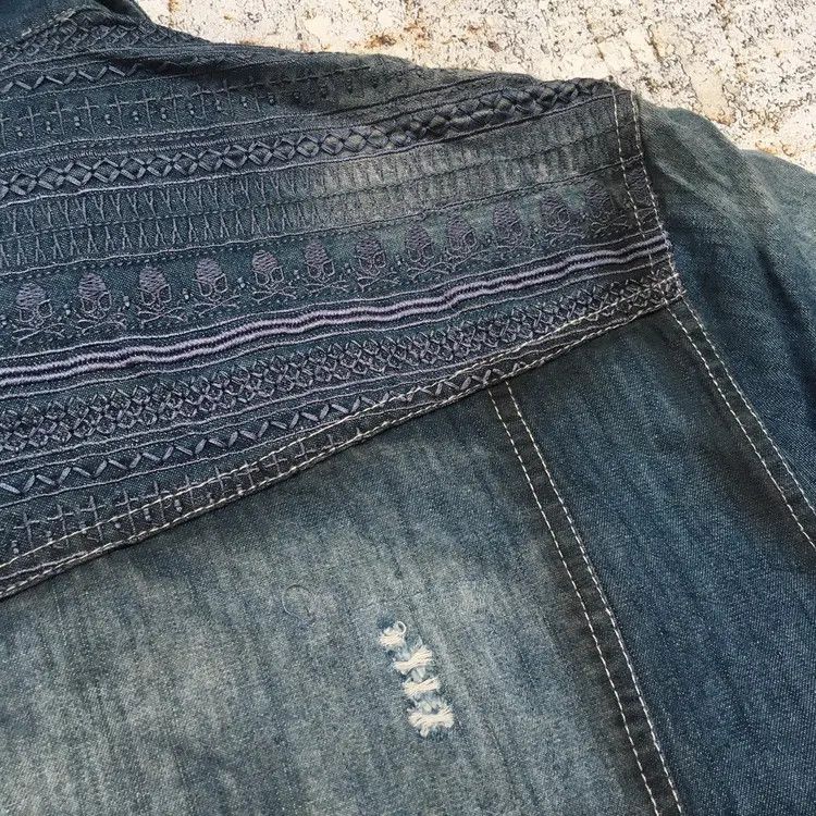 semanticdesign Semantic Distressed Western Denim Shirt Size US L / EU 52-54 / 3 - 9 Thumbnail
