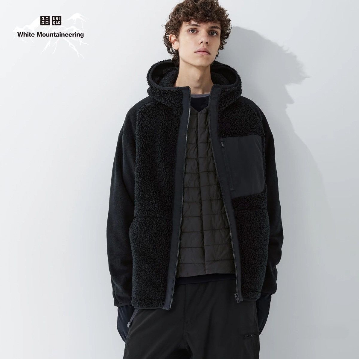 Uniqlo × White Mountaineering Medium Black Fleece Long-Sleeve Hoodie Pullover Jacket Coat Size US M / EU 48-50 / 2 - 6 Thumbnail