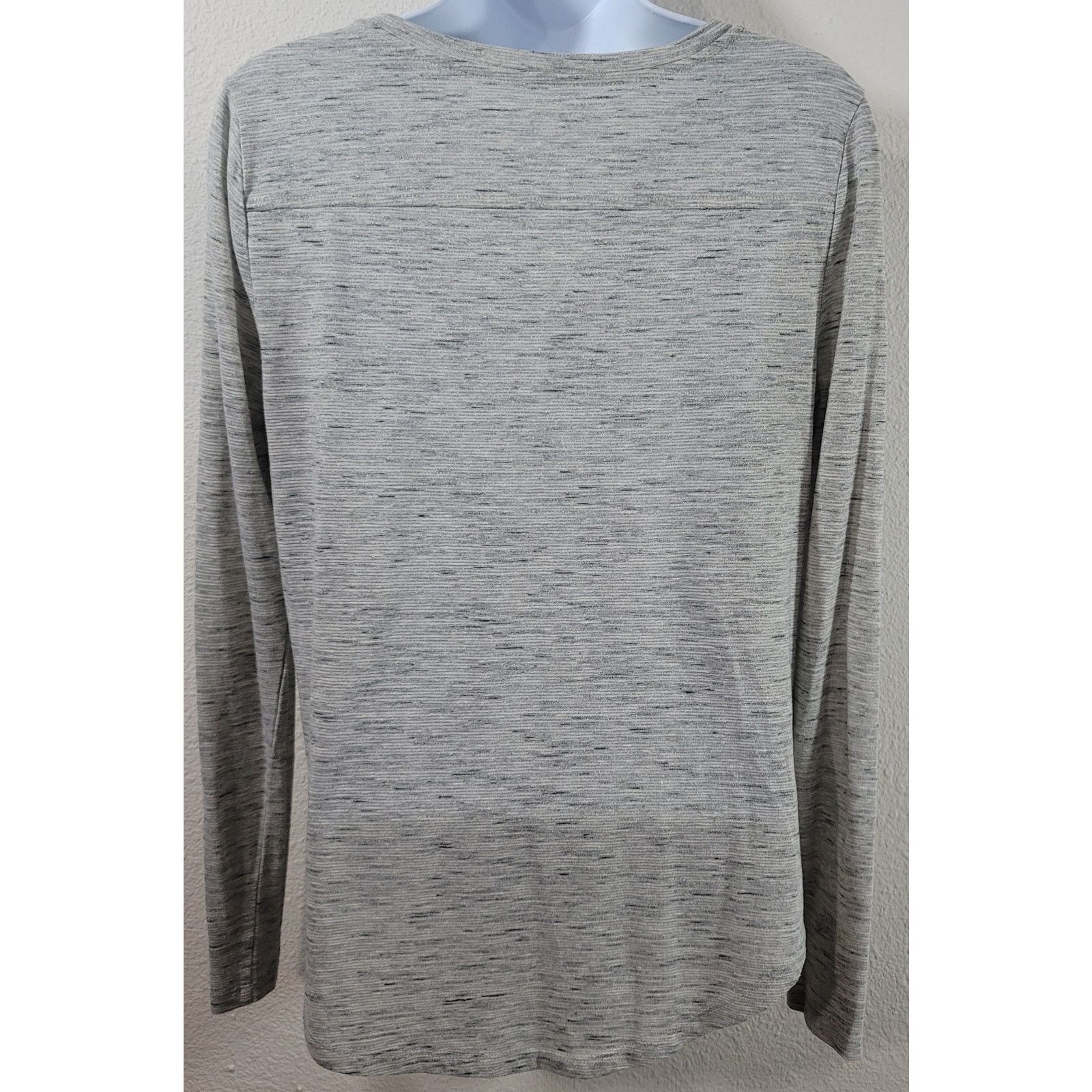 Other Loft Gray Heather Gold Metallic Top Medium Lightweight Soft Size M / US 6-8 / IT 42-44 - 3 Thumbnail