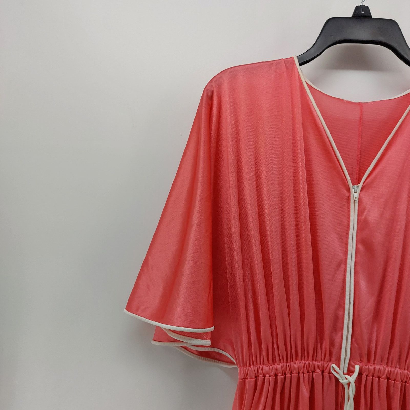 Vintage Vintage Coral Robe Long Drawstring Glam Elegant Wing Sleeves Size S / US 4 / IT 40 - 5 Thumbnail