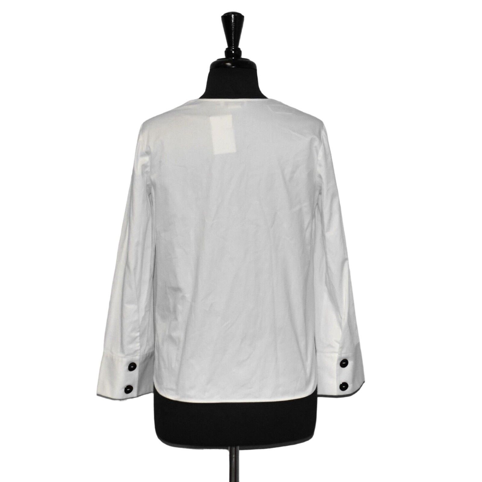 Club Monaco NEW CLUB MONACO White Cotton V-Neck Closure Blouse Top S/P Size S / US 4 / IT 40 - 4 Thumbnail