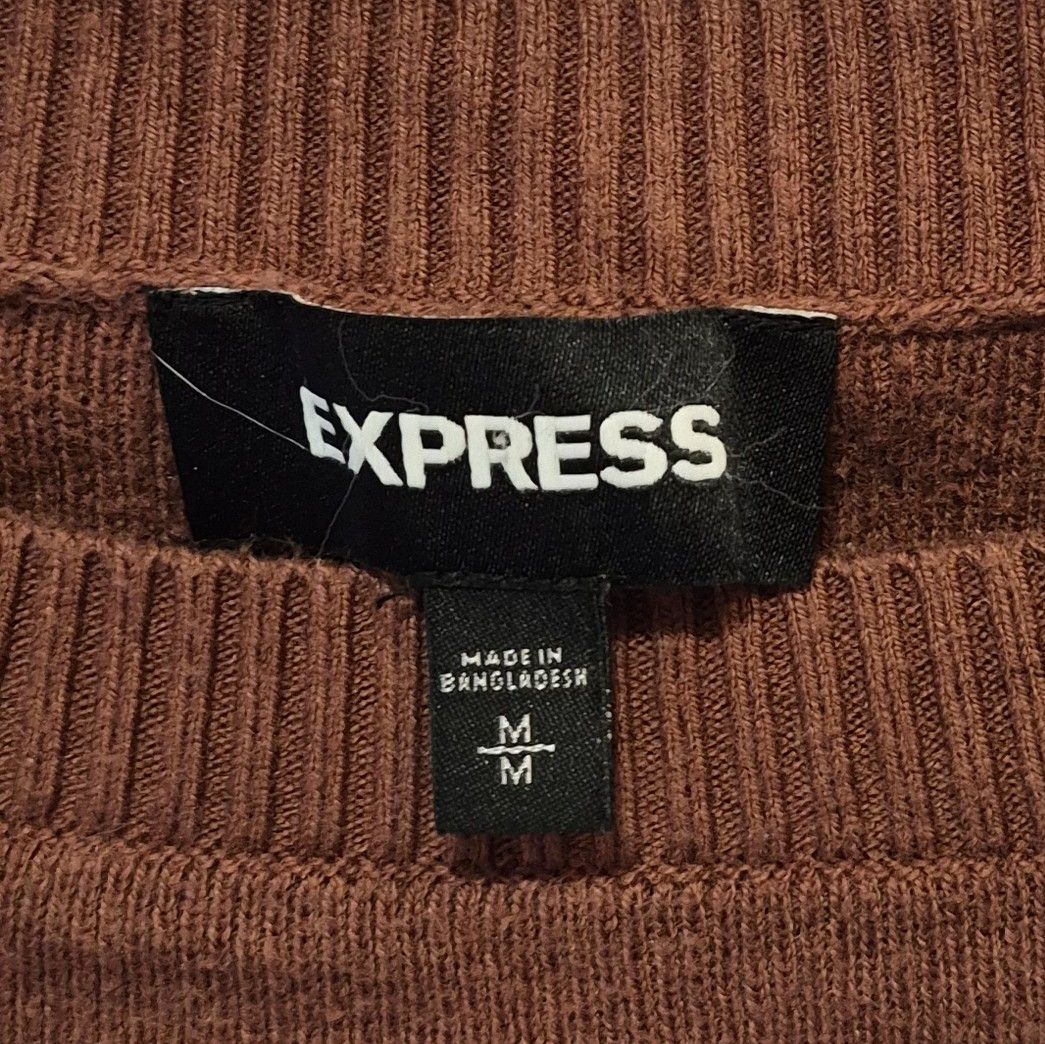Express Express Women's Medium Scoop Crewneck Sweater in Rust Brown Size M / US 6-8 / IT 42-44 - 3 Thumbnail