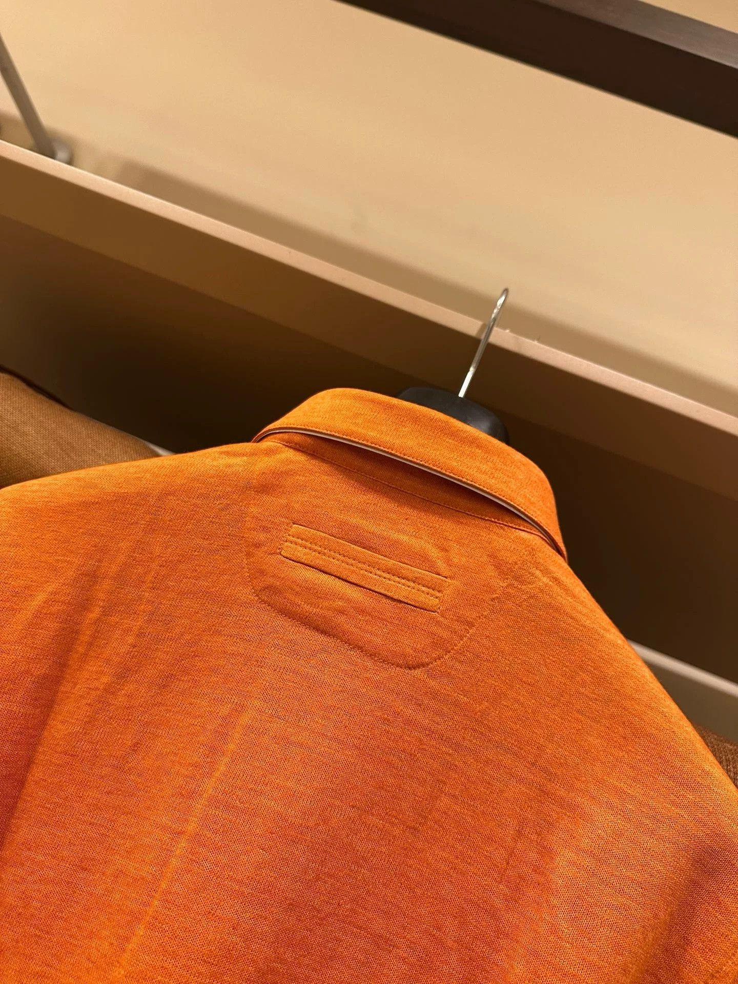 Ermenegildo Zegna Zegna Men's Orange Linen Polo Shirt Size US M / EU 48-50 / 2 - 8 Thumbnail
