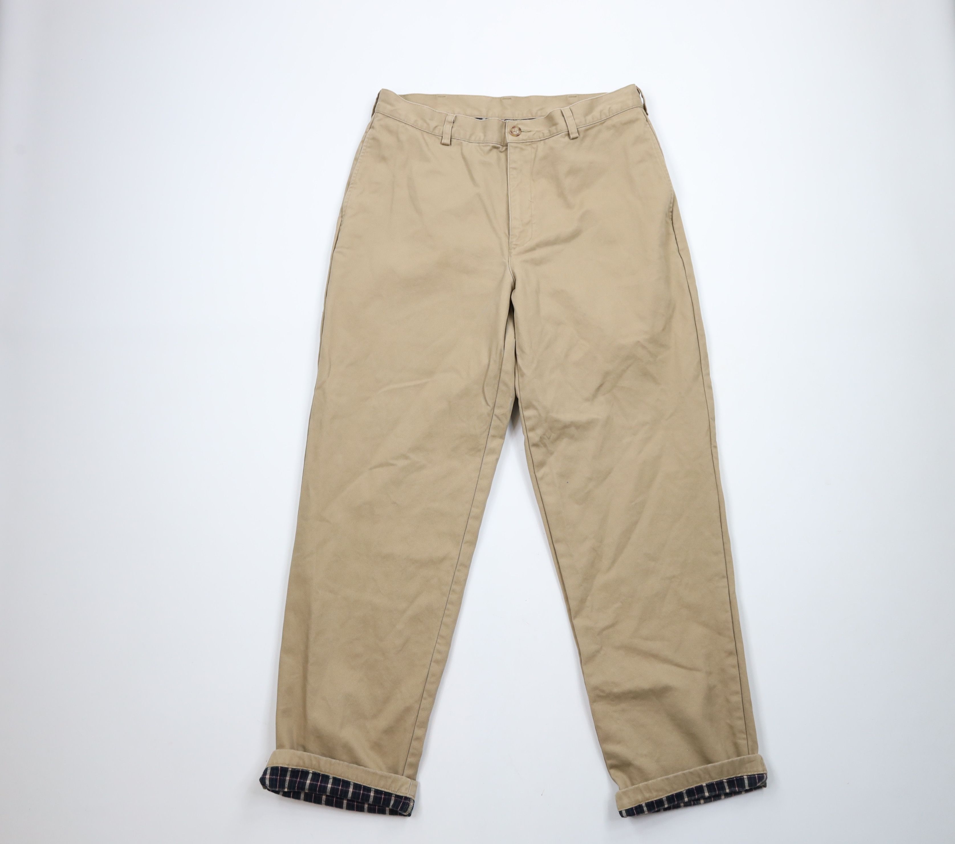 L.L. Bean × Vintage Vintage LL Bean Straight Leg Chino Pants Trousers Beige Size US 33 - 1 Thumbnail