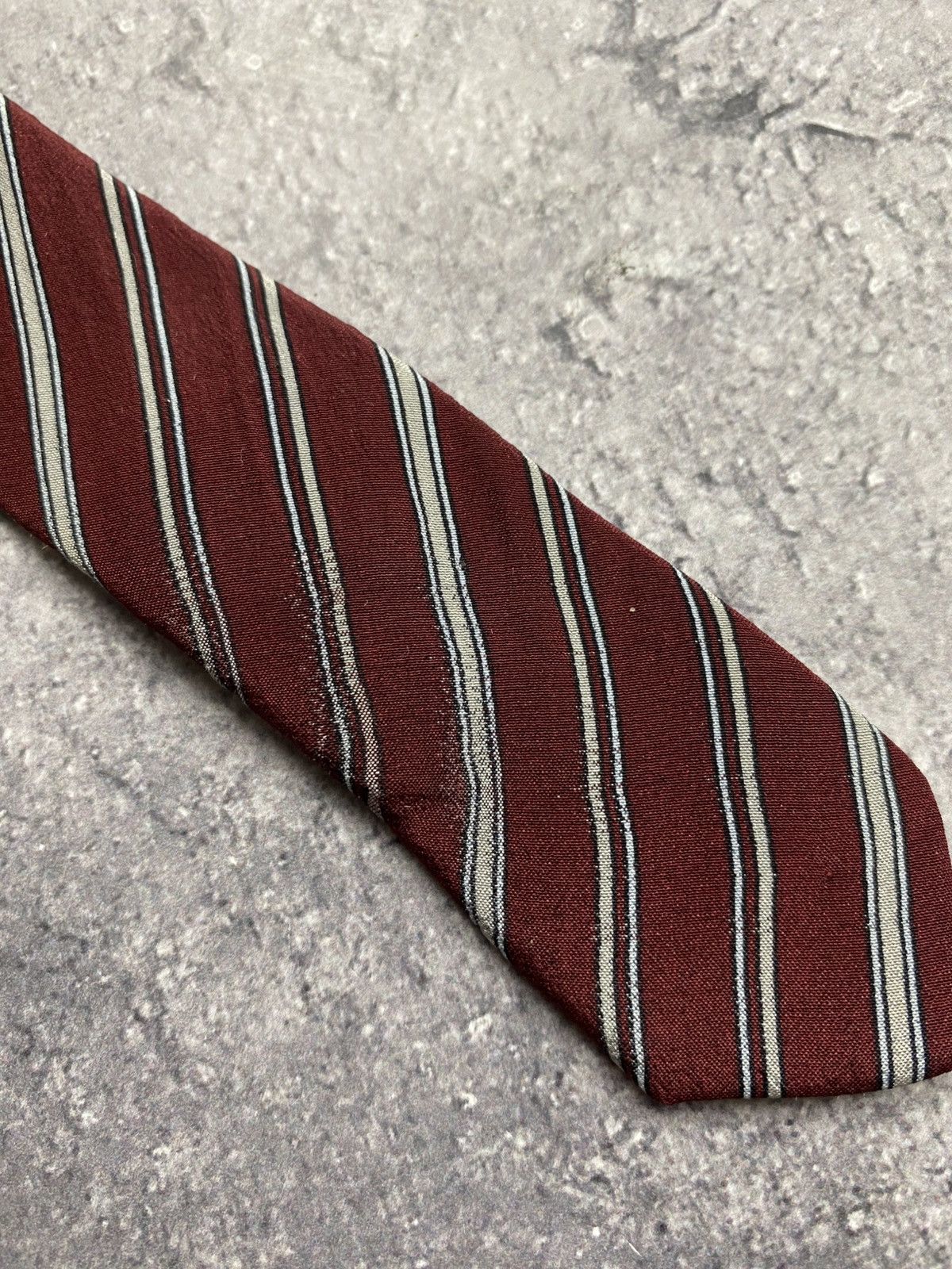 Christian Dior Monsieur Vintage Christian Dior Paris Striped Silk Tie Luxury France Size ONE SIZE - 14 Thumbnail
