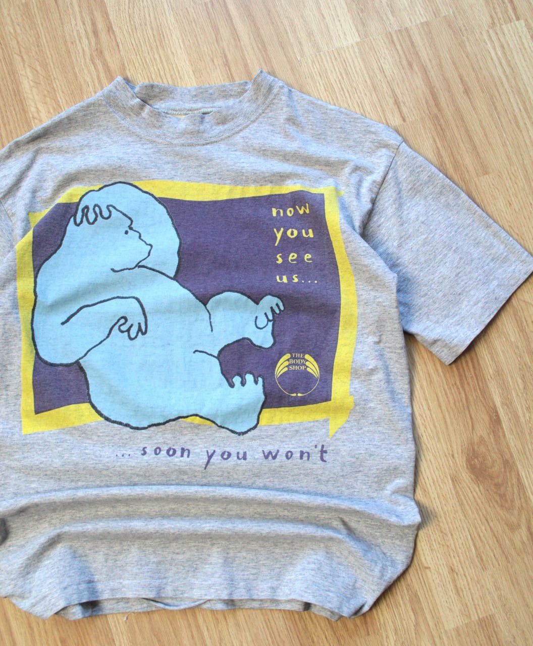 Vintage 🔥 Animals In Danger 90s Vintage T Shirt Body Shop Art Print Size US S / EU 44-46 / 1 - 2 Thumbnail