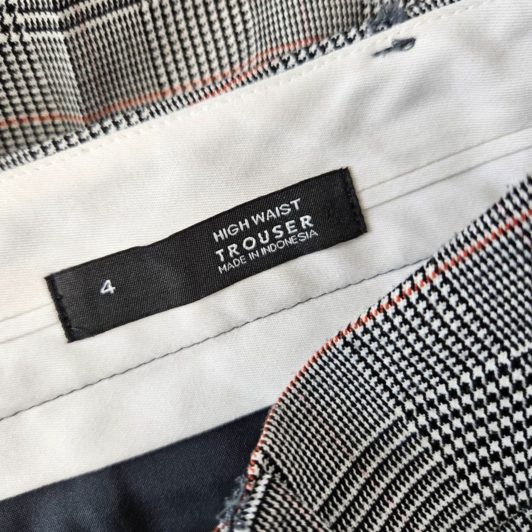 Loft Ann Taylor LOFT Womens High Waist Trouser Sz 4 Black White Plaid Size 27" / US 4 / IT 40 - 8 Thumbnail