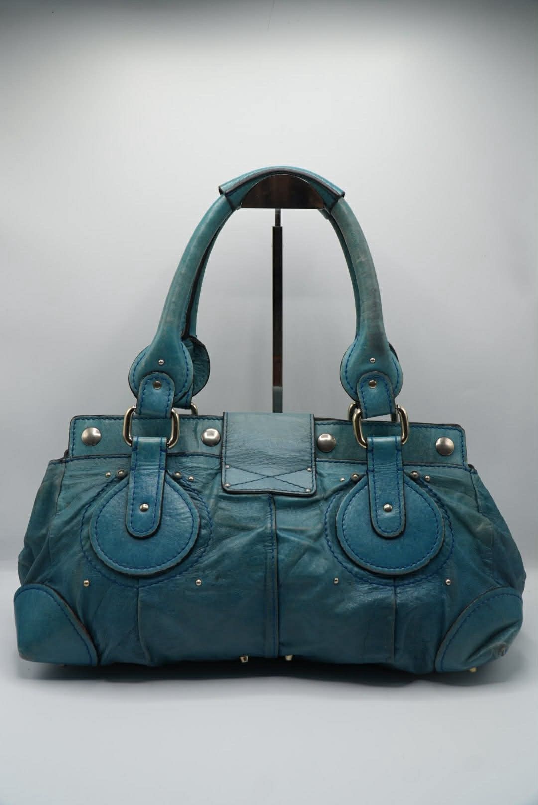 Chloe Chloé Paddington Blue Cadena Padlock & Key Boston Satchel Size ONE SIZE - 2 Thumbnail