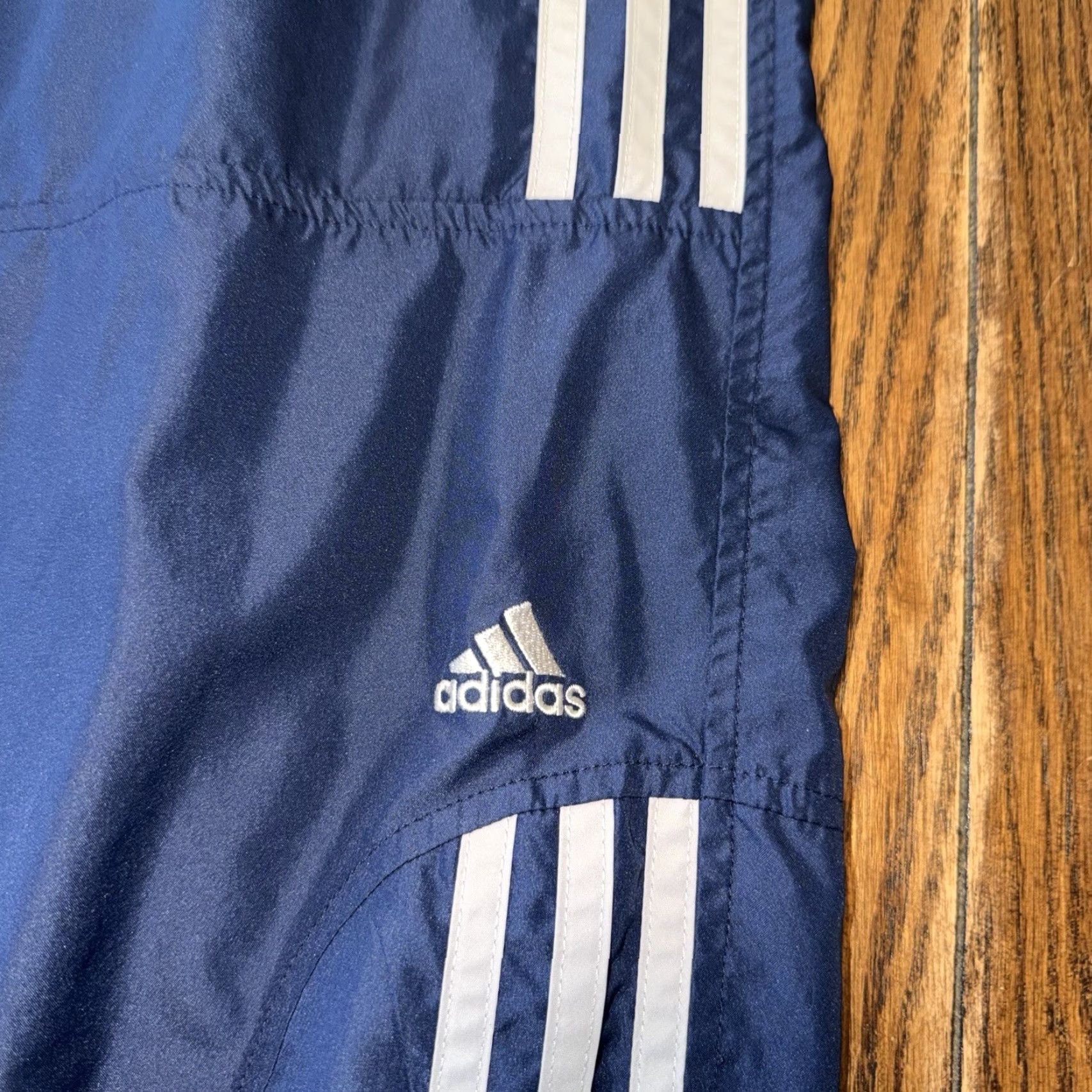 Adidas VINTAGE Adidas Mens Large Lined Pants Ankle Zip Blue White Clima Proof Y2K Embroidered - Gym & Training, Cross Training, Running & Jogging Mens Size US 33 - 3 Thumbnail