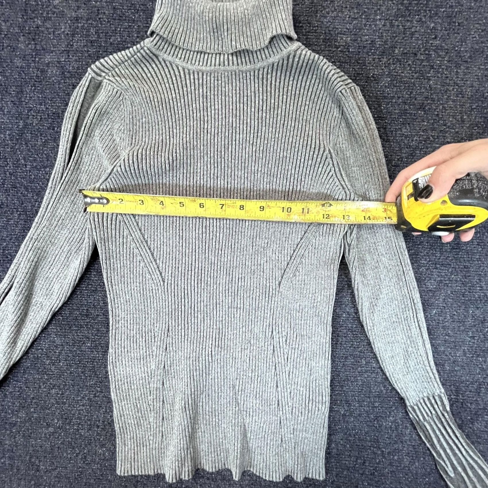 Vintage Philosophy Sweater Womens Medium Ribbed Turtleneck Pullover Knit Long Sleeve Gray Size M / US 6-8 / IT 42-44 - 3 Thumbnail