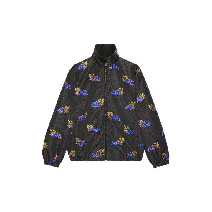 Gucci Gucci GUCCI Black Logo Flame Print Jacket -2506 Size US M / EU 48-50 / 2 - 2 Thumbnail