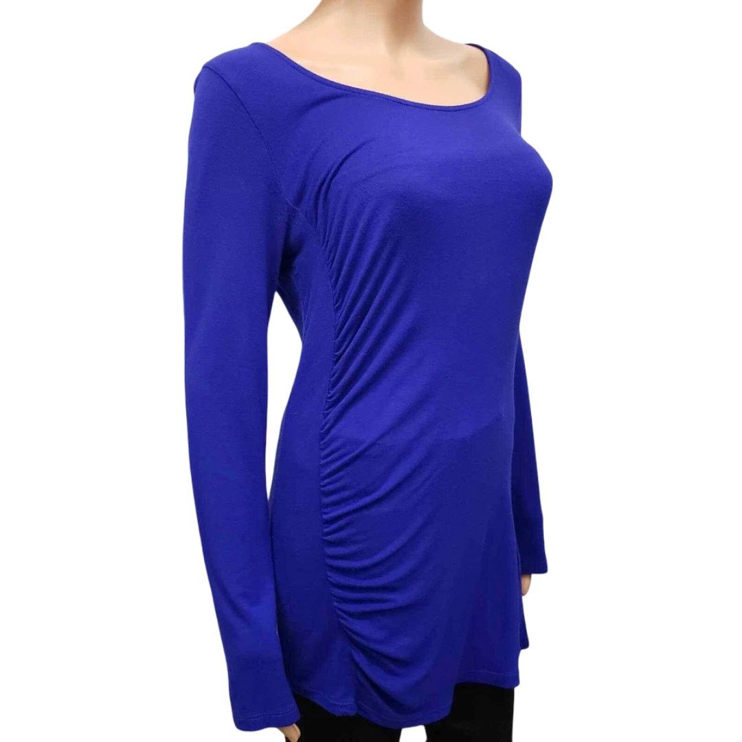 Elie Tahari Tahari Ruched Long Sleeve Top Tunic Maternity Modal Stretch Size S / US 4 / IT 40 - 4 Thumbnail