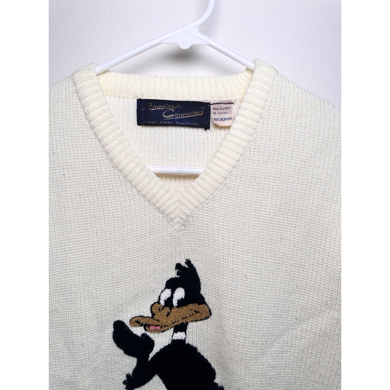 Vintage Vintage Daffy Duck Warner Brothers Sweater 1960s Cartoon Size S / US 4 / IT 40 - 3 Thumbnail