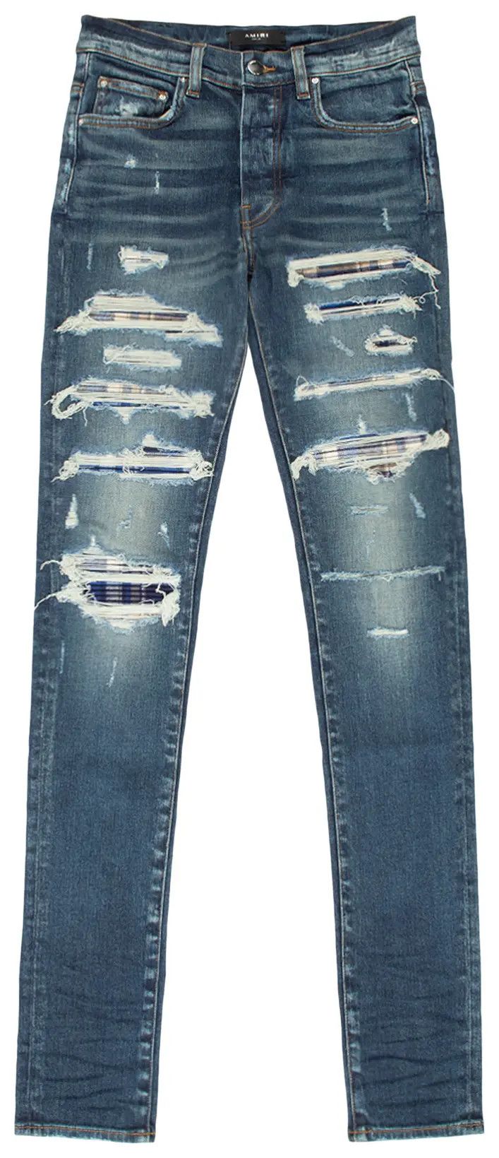 Amiri Amiri Thrasher Plaid 'Deep Classic' Navy Jeans Size US 38 / EU 54 - 1 Preview