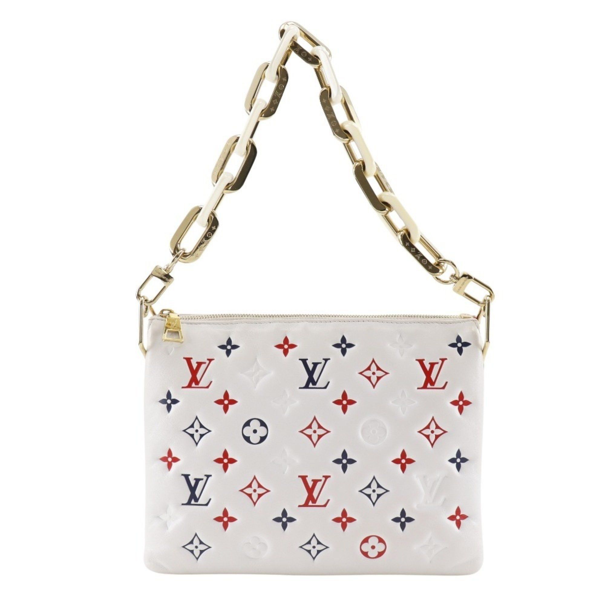 Louis Vuitton Louis Vuitton Kussan PM Shoulder Bag/Monogram Clutch M23466, White Sheepskin Leather, 2-Way, Women's Size ONE SIZE - 1 Thumbnail