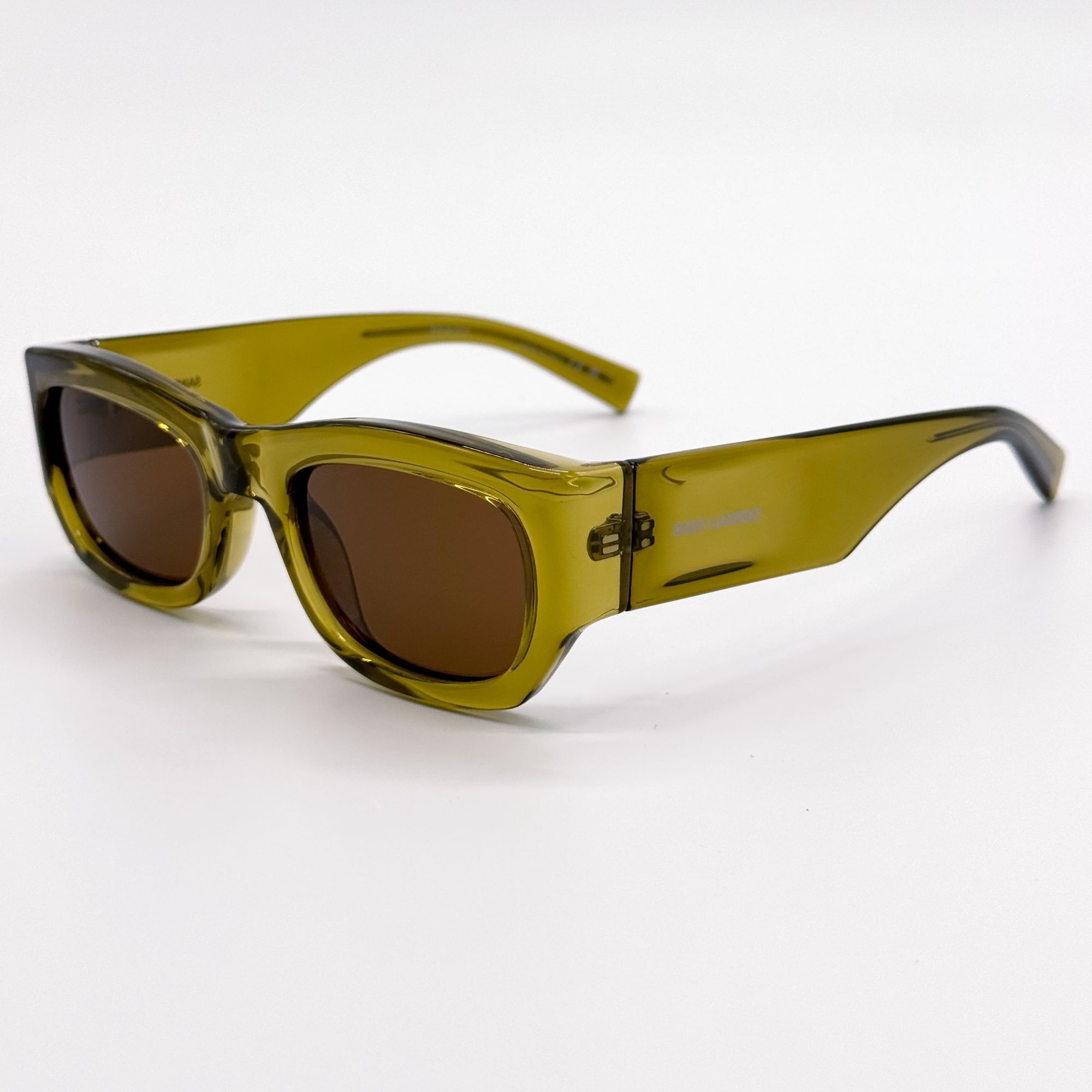 Saint Laurent Paris NEW SAINT LAURENT SUNGLASSES SL713 004 GREEN BROWN UNISEX Size ONE SIZE - 3 Thumbnail