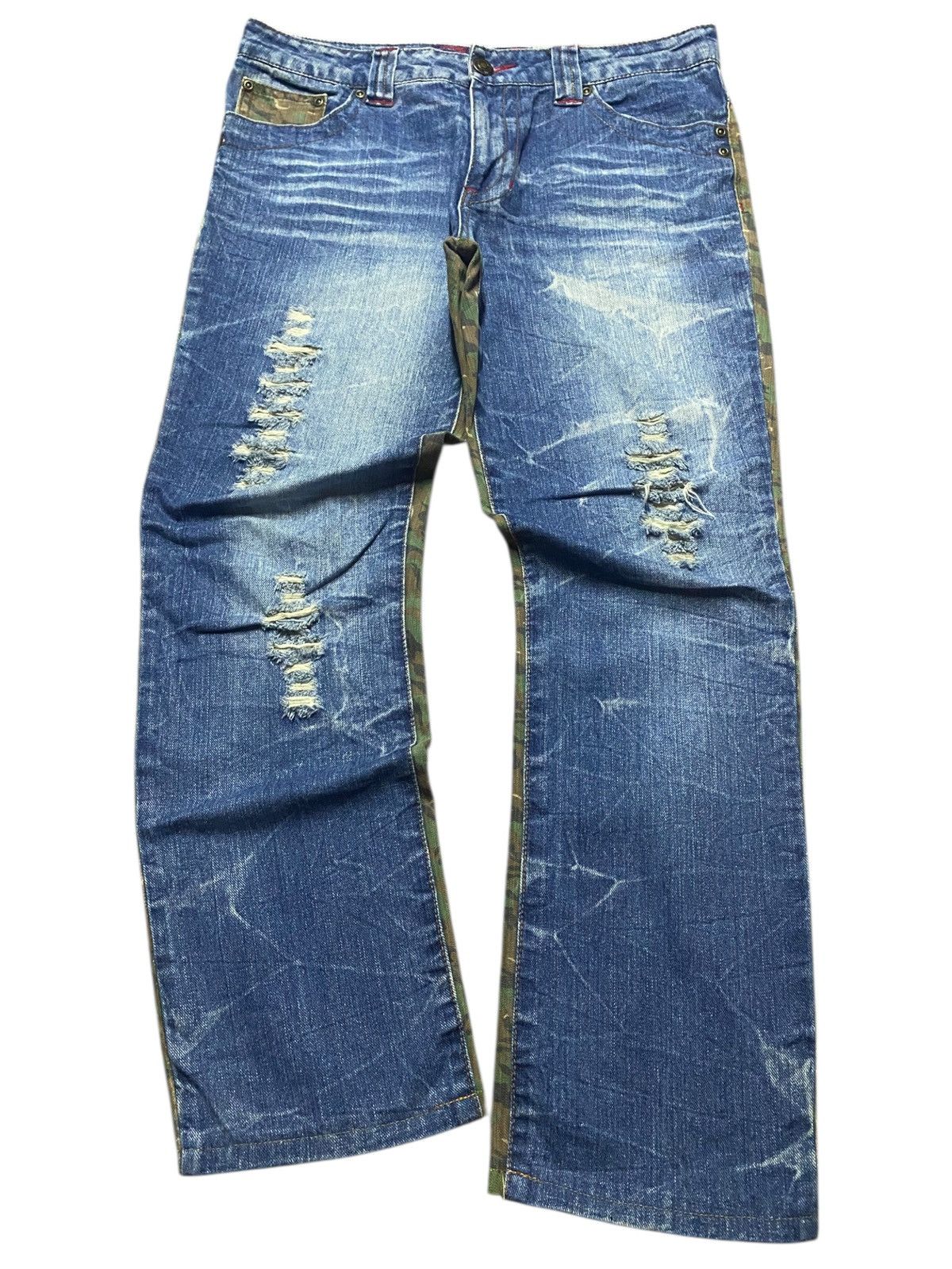 14th Addiction Vintage Japan Brand Sky Bomber Straight Fit Camo Jeans Size US 32 / EU 48 - 1 Thumbnail