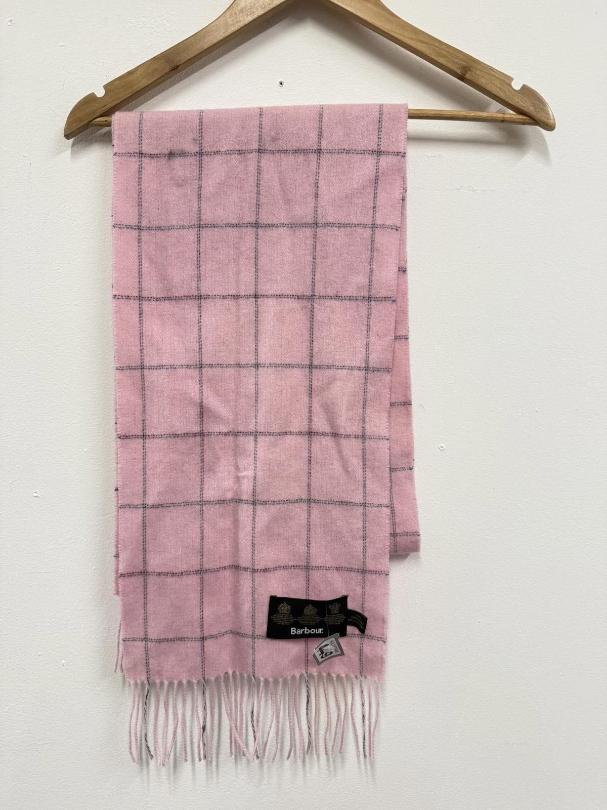 Barbour Barbour Pink Check Lambswool Scarf Size ONE SIZE - 1 Thumbnail