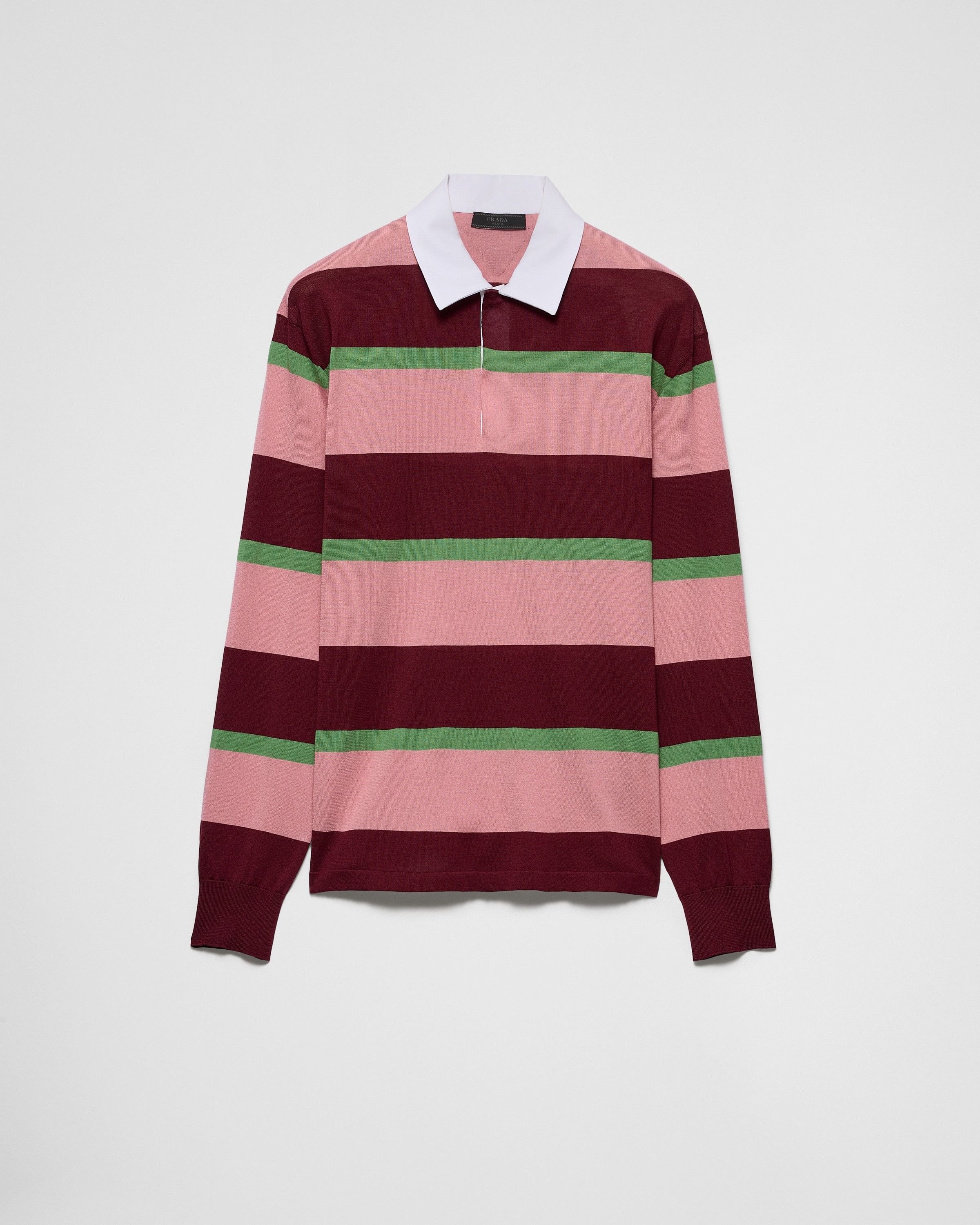 Prada o1bcso1str1025 Silk Cotton Polo Shirt in Multicolor Size US L / EU 52-54 / 3 - 1 Thumbnail