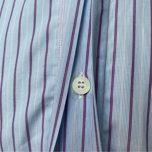 Just Cavalli Just Cavalli Pinstriped Hidden Button Shirt Made in Italy Size US L / EU 52-54 / 3 - 7 Thumbnail